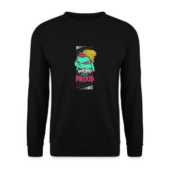 Strange and proud gift rabbit-red eyes - Unisex Sweatshirt - black - Front - Alina (178cm) & Michal (187cm)