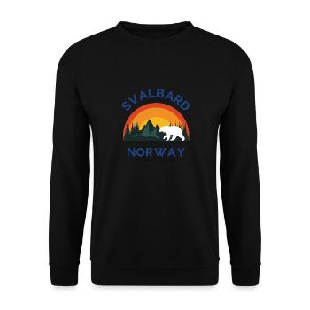 Spitzbergen Design Norwegen Svalbard - Unisex Pullover - Schwarz - Vorne - Alina (178cm) & Michal (187cm)