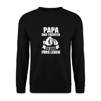 Papa Father Father's Day - Unisex Sweatshirt - black - Front - Alina (178cm) & Michal (187cm)