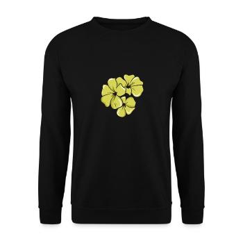 Gelbe Blumen Florist - Unisex Pullover - Schwarz - Vorne - Alina (178cm) & Michal (187cm)