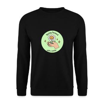 Avancez avec le sourire! Printemps de floraison mignon - Sweat-shirt Unisexe - noir - Devant - Alina (178cm) & Michal (187cm)