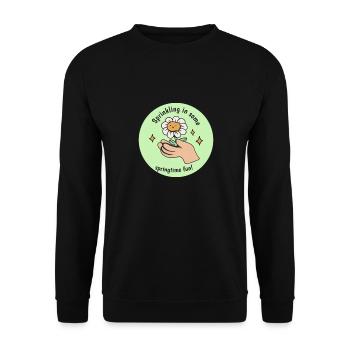 Saupoudrer un peu de plaisir printanier! Printemps de floraison - Sweat-shirt Unisexe - noir - Devant - Alina (178cm) & Michal (187cm)