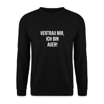 Aue Vertrauen - Unisex Pullover - Schwarz - Vorne - Alina (178cm) & Michal (187cm)