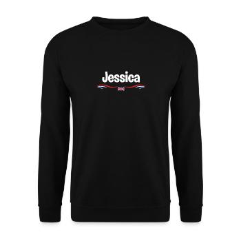 UK Flag Jessica England Girl British Birthday Name - Unisex Pullover - Schwarz - Vorne - Alina (178cm) & Michal (187cm)