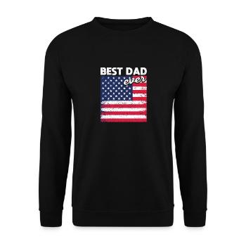 Meilleur père de tous les temps avec American - Sweat-shirt Unisexe - noir - Devant - Alina (178cm) & Michal (187cm)
