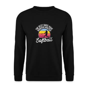 Die besten Väter haben Töchter, die Softball spiel - Unisex Pullover - Schwarz - Vorne - Alina (178cm) & Michal (187cm)