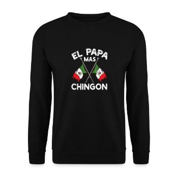 El Papa Mas Chingon Drôle Meilleur mexicain - Sweat-shirt Unisexe - noir - Devant - Alina (178cm) & Michal (187cm)