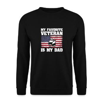 Mon vétéran préféré est mon père Funny Daddy - Sweat-shirt Unisexe - noir - Devant - Alina (178cm) & Michal (187cm)