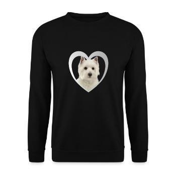 Westi Herz - I love Westi - West Highland Terrier - Unisex Sweatshirt - black - Front - Alina (178cm) & Michal (187cm)