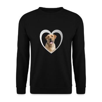 Labrador Retriever Herz - I Love Labrador - Unisex Pullover - Schwarz - Vorne - Alina (178cm) & Michal (187cm)