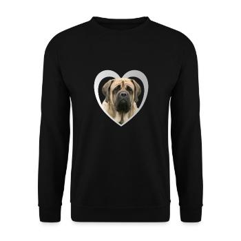 Mastiff Heart - I Love Mastiff - Unisex Sweatshirt - black - Front - Alina (178cm) & Michal (187cm)