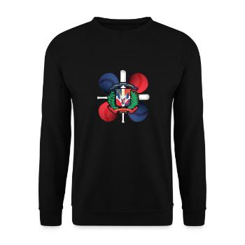 République dominicaine Flag Baseball Bats Pelota - Sweat-shirt Unisexe - noir - Devant - Alina (178cm) & Michal (187cm)
