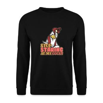 Arrête de regarder mon éleveur de poulet de poulet de coq - Sweat-shirt Unisexe - noir - Devant - Alina (178cm) & Michal (187cm)