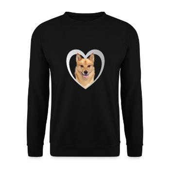 Cœur de Spitz finlandais - J’aime le Spitz finlandais - Sweat-shirt Unisexe - noir - Devant - Alina (178cm) & Michal (187cm)