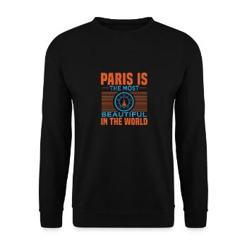 PARIS EST LA PLUS BELLE DU MONDE - Sweat-shirt Unisexe - noir - Devant - Alina (178cm) & Michal (187cm)