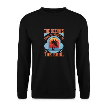 THE OCEAN S ROAR EST UNE MUSIQUE POUR L’ÂME - Sweat-shirt Unisexe - noir - Devant - Alina (178cm) & Michal (187cm)