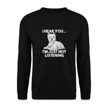 West Highland White Terrier Westie - Unisex Pullover - Schwarz - Vorne - Alina (178cm) & Michal (187cm)