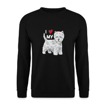 West Highland White Terrier Westie - Unisex Pullover - Schwarz - Vorne - Alina (178cm) & Michal (187cm)