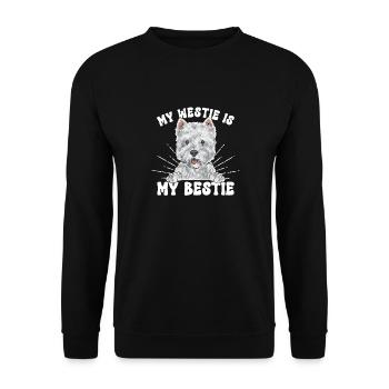 West Highland White Terrier Westie - Unisex Pullover - Schwarz - Vorne - Alina (178cm) & Michal (187cm)