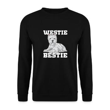 West Highland White Terrier Westie - Unisex Pullover - Schwarz - Vorne - Alina (178cm) & Michal (187cm)