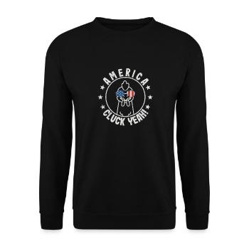 Cluck yes chicken July 4th glasses t shirt boys - Unisex Sweatshirt - black - Front - Alina (178cm) & Michal (187cm)