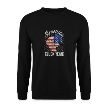 Cluck yes chicken July 4th glasses t shirt boys - Unisex Sweatshirt - black - Front - Alina (178cm) & Michal (187cm)