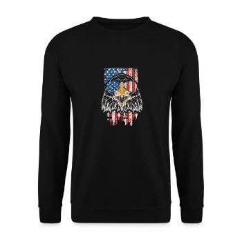 4 juillet Bald Eagle Patriotic American - Sweat-shirt Unisexe - noir - Devant - Alina (178cm) & Michal (187cm)
