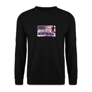 Patriotisch Rot, Weiß & Softball Vierter Juli - Unisex Pullover - Schwarz - Vorne - Alina (178cm) & Michal (187cm)