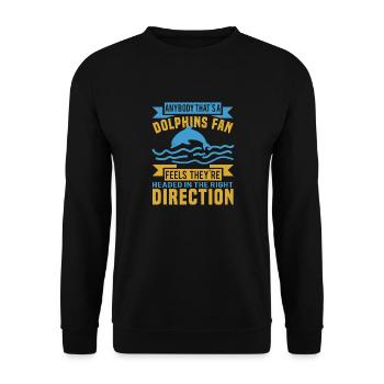 DOLPHINS FAN FEELS THEY ARE DIRECTION - Unisex Sweatshirt - black - Front - Alina (178cm) & Michal (187cm)