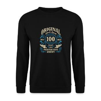Original Lebende Legenden wurden 1923 geboren 100. - Unisex Pullover - Schwarz - Vorne - Alina (178cm) & Michal (187cm)