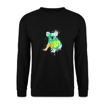 Splash Art Koalabär - Unisex Pullover - Schwarz - Vorne - Alina (178cm) & Michal (187cm)
