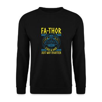 Herren Vathor - Vatertag Vatertagsgeschenk Viking - Unisex Pullover - Schwarz - Vorne - Alina (178cm) & Michal (187cm)