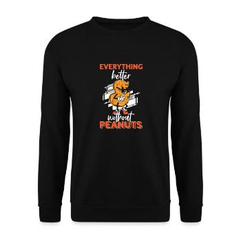 Tout est mieux sans arachides Personnes allergiques aux arachides - Sweat-shirt Unisexe - noir - Devant - Alina (178cm) & Michal (187cm)