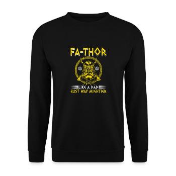 Herren Vathor - Vatertag Vatertagsgeschenk Viking - Unisex Pullover - Schwarz - Vorne - Alina (178cm) & Michal (187cm)