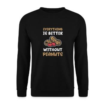 Tout est mieux sans arachides Personnes allergiques aux arachides - Sweat-shirt Unisexe - noir - Devant - Alina (178cm) & Michal (187cm)