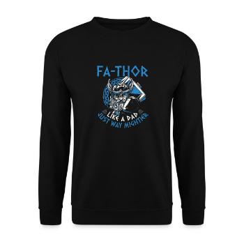 Herren Vathor - Vatertag Vatertagsgeschenk Viking - Unisex Pullover - Schwarz - Vorne - Alina (178cm) & Michal (187cm)