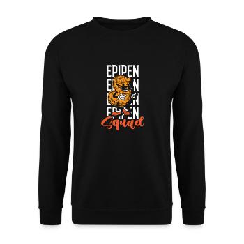 Epipe squad Peanut allergy Peanut allergy sufferers - Unisex Sweatshirt - black - Front - Alina (178cm) & Michal (187cm)