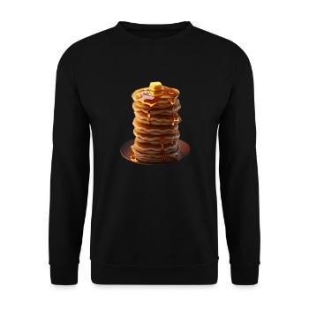 Pancakes - Unisex Sweatshirt - black - Front - Alina (178cm) & Michal (187cm)