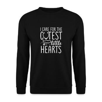 I Care For The Cutest Little Hearts - Unisex Sweatshirt - black - Front - Alina (178cm) & Michal (187cm)
