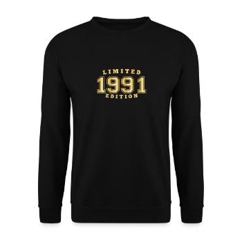 1991 Année de naissance Année de fabrication Année de naissance - Sweat-shirt Unisexe - noir - Devant - Alina (178cm) & Michal (187cm)