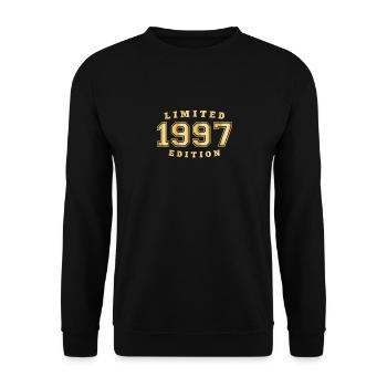 1997 Year of birth Year of birth Year of construction born - Unisex Sweatshirt - black - Front - Alina (178cm) & Michal (187cm)