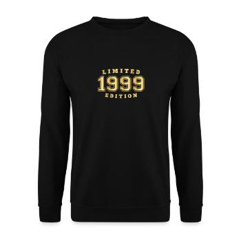 1999 Geburtsjahr Jahrgang Baujahr Geboren - Unisex Pullover - Schwarz - Vorne - Alina (178cm) & Michal (187cm)