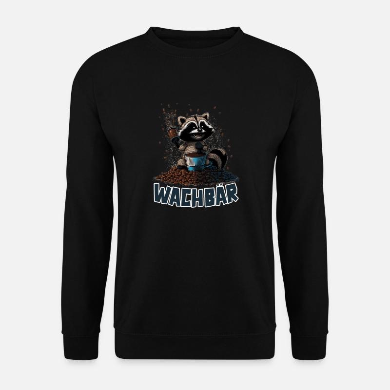 Wachbär Waschbär Motiv Köstüm Bild Mode Rave - Unisex Pullover - Schwarz