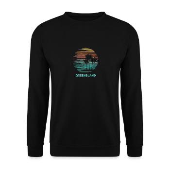 Queensland Australia Cool Souvenir Vacation - Unisex Sweatshirt - black - Front - Alina (178cm) & Michal (187cm)