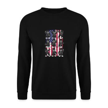 Dancing Dabbing Americans 4 juillet U.S. Flag Dab - Sweat-shirt Unisexe - noir - Devant - Alina (178cm) & Michal (187cm)