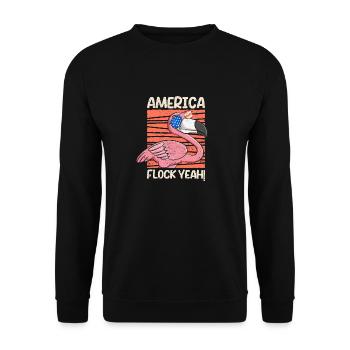 US 'Merica Flock oui 4 juillet Drôle de patriotique - Sweat-shirt Unisexe - noir - Devant - Alina (178cm) & Michal (187cm)