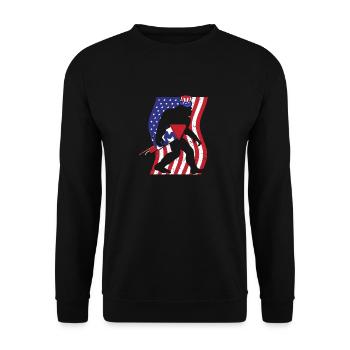 Feux d’artifice Bigfoot 4 juillet Funny Sasquatch - Sweat-shirt Unisexe - noir - Devant - Alina (178cm) & Michal (187cm)