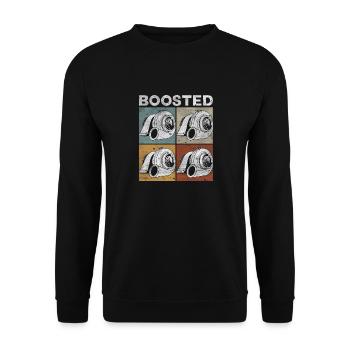 Turbolader Boosted - Turbo & Tuning - Unisex Pullover - Schwarz - Vorne - Alina (178cm) & Michal (187cm)