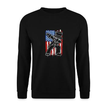 Dabbing American July 4th Funny Dab Dance Pose US - Unisex Sweatshirt - black - Front - Alina (178cm) & Michal (187cm)