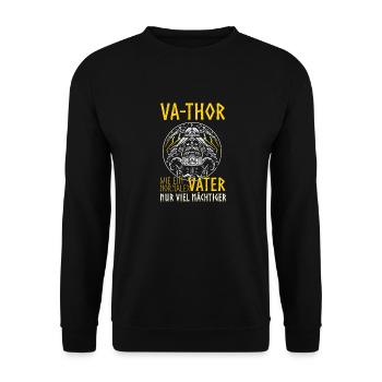 Herren Vathor - Vatertag Vatertagsgeschenk Viking - Unisex Pullover - Schwarz - Vorne - Alina (178cm) & Michal (187cm)